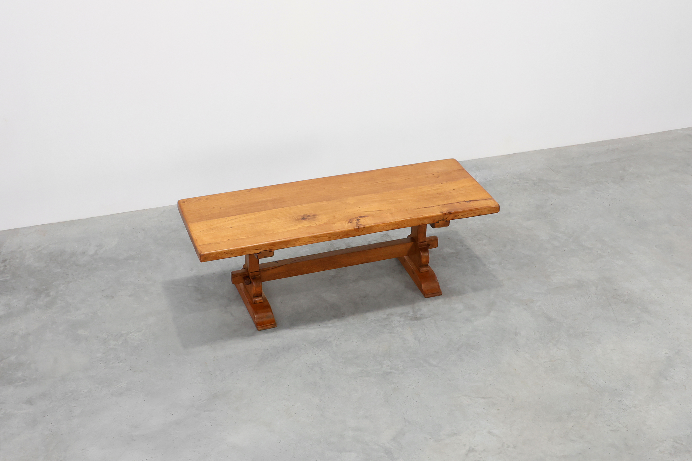Rustic 20th century solid oak dinner table, France thumbnail
